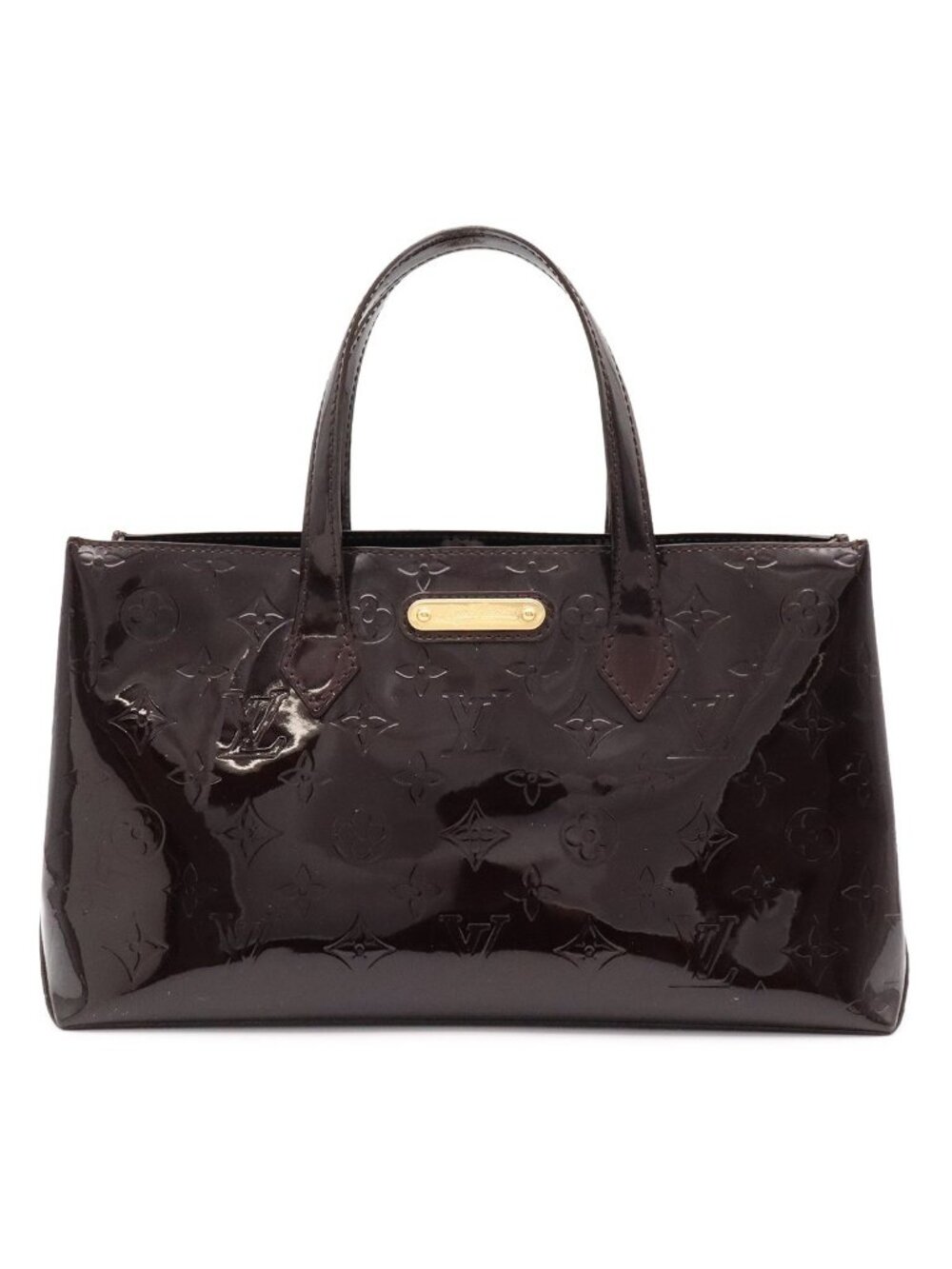 Louis Vuitton Monogram Vernis Wilshire PM Tote Patent Calfskin Amarante